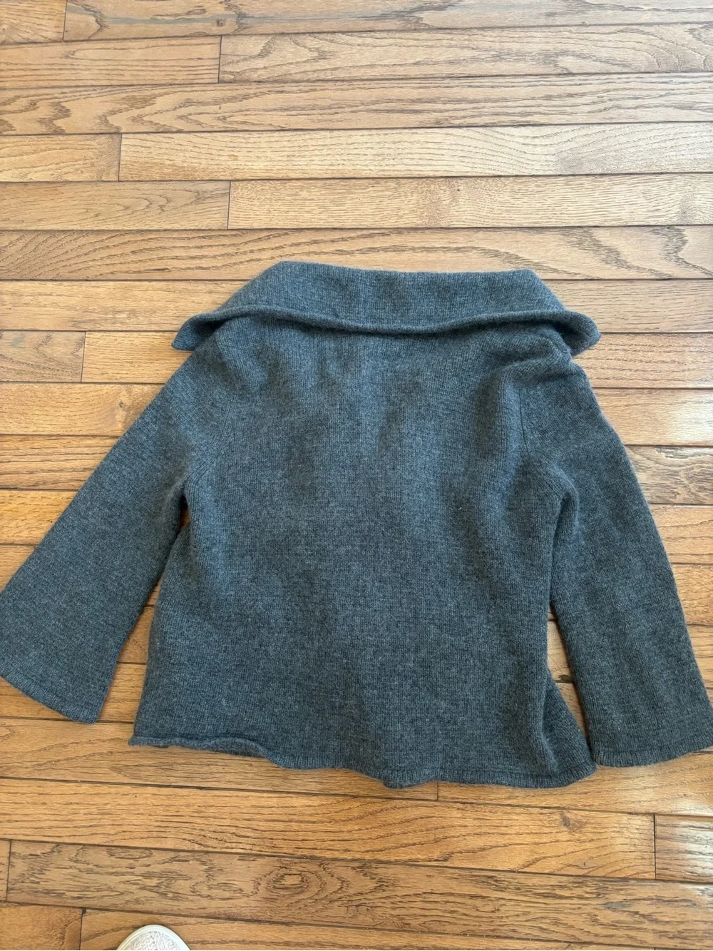 Kenar Charcoal Gray Double-Breasted Pea Coat